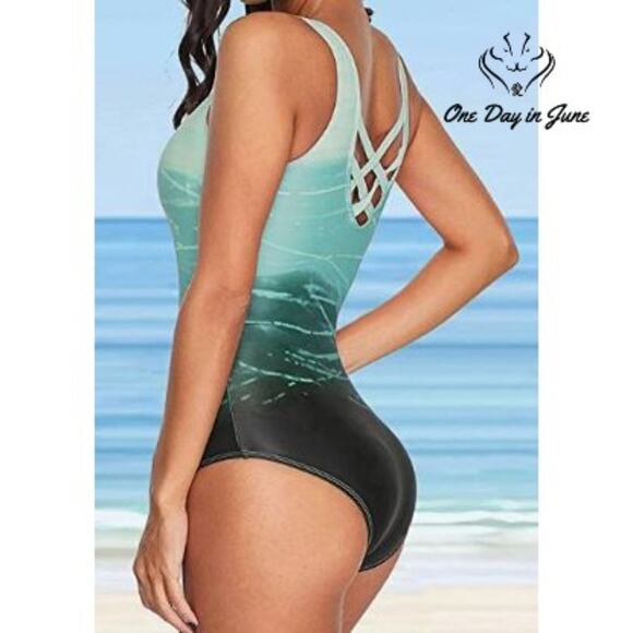Celendi Athletic Cage Back One Piece Swimsuit Size S - Picture 2 of 5